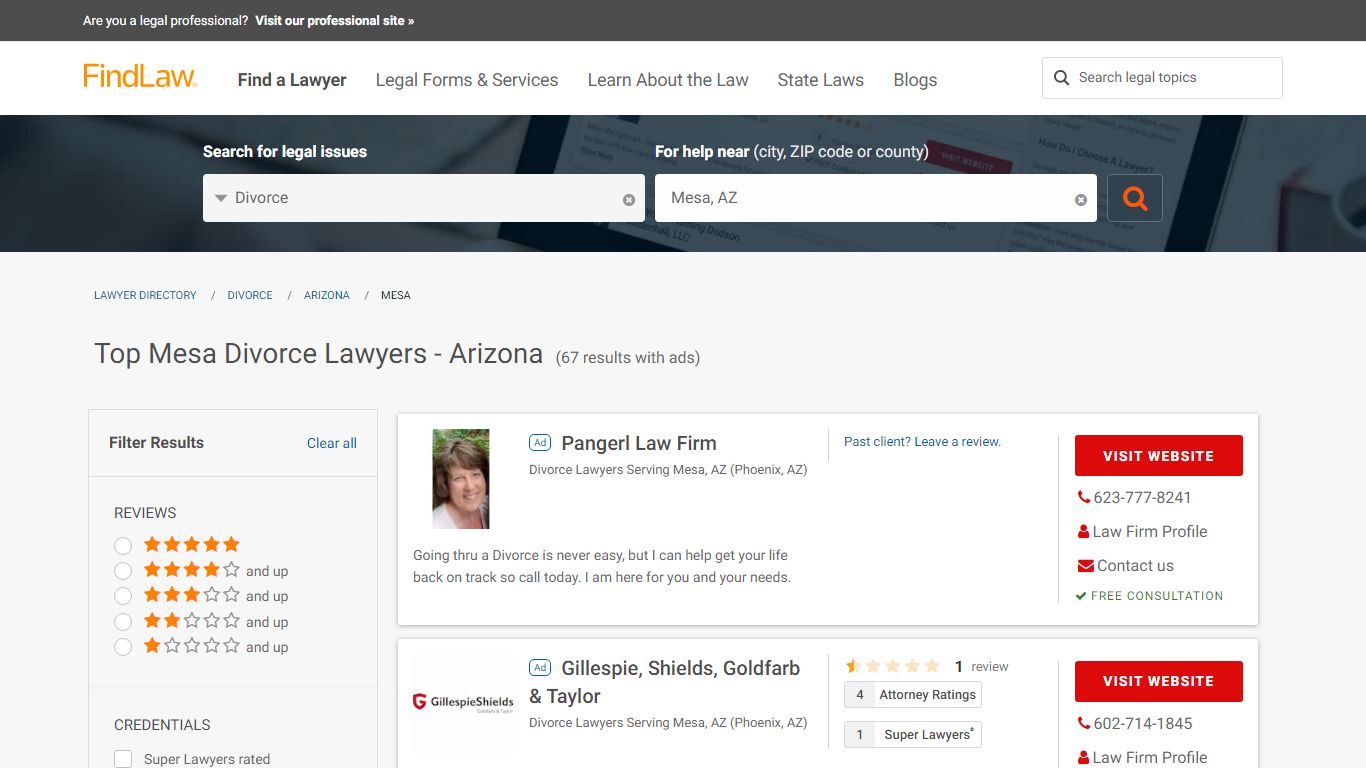 Best Mesa Divorce Lawyers & Law Firms - Arizona | FindLaw